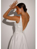 V Neck Ivory Satin Elegant Wedding Dress V Neck Ivory Satin Elegant Wedding Dress